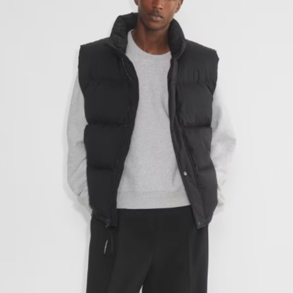 Aritzia Size Small Mens Super Puff Vest Black 700 Goose Down NEW $225
